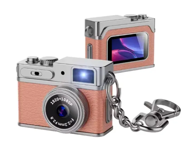 Mini Câmera Portátil G1 Full Hd 1980p Tipo Cordão E Chaveiro Cor Pink