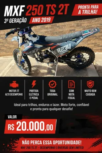 ? MXF 250 TS 2T - 2019 | 3ª Geração | Excelente Estado ?