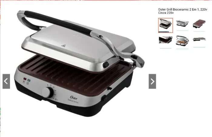 Grill Oster Bioceramic 2 em 1