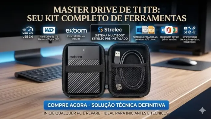 HD 1TB USB 3.0 Case HD WD Sistema MultiBoot Strelec e Imagens