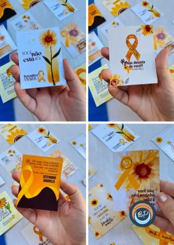 Setembro Amarelo Cartão de Agradecimento Postal Mimo 100UN