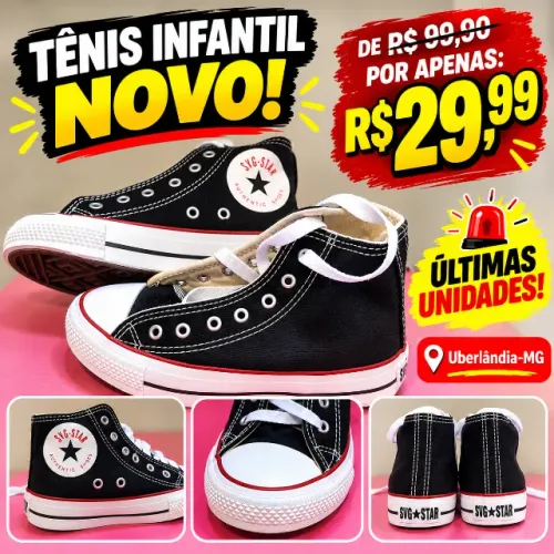 Tênis Infantil Novo Confortável e Moderno | Promoção Imperdível - Últimas Uni