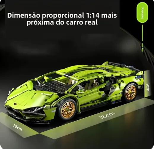 Blocos de montar Lamborghini Sian Verde 1280 peças