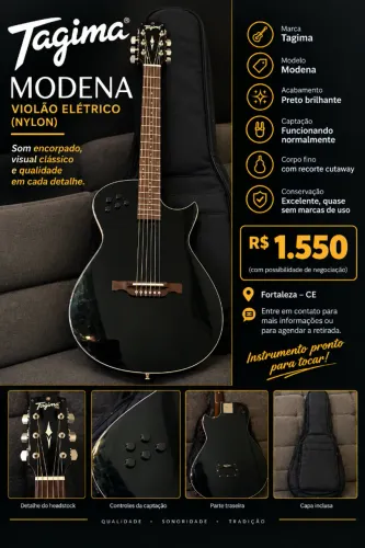Violão Tagima Modena Preto - Excelente Estado + Capa