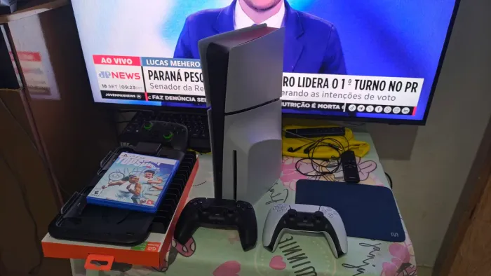 PS5 Slim Fosco 2 Controles + Jogo + Nota Fiscal