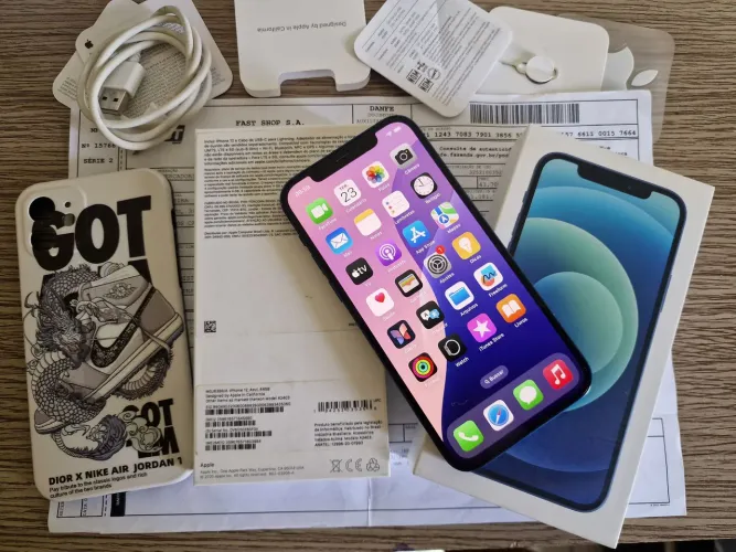 Iphone 12 todo original completo com nota fiscal 