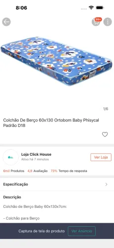 Vendo colchão de berço novo 60x130