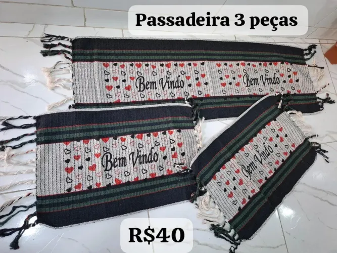 Jogo de passadeira 3 peças novo