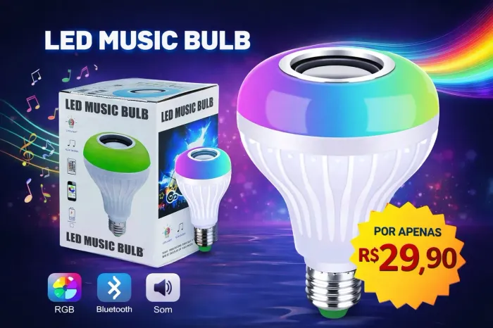 Lâmpada Bluetooth colorida 