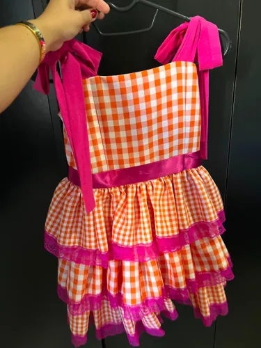 VESTIDO DE QUADRILHA XADREZ