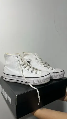 All star couro plataforma 
