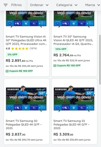 Televisão SAMSUNG 50 polegadas QLED