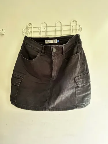 Saia jeans preta