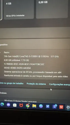 Lenovo Gamer Intel I5 11300h - Gtx1650 4gb - 8gb Ddr4 3200mghz Ssd M.2 512gb Win 11