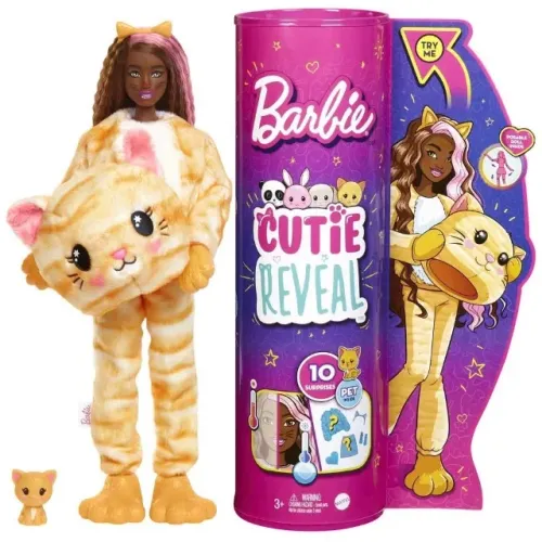 Barbie Cutie Reaveal Fantasy Series Doll with Kitty push Costume & 10 Surprises - 2021