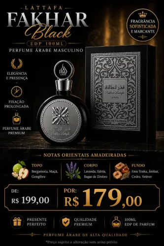Perfume Árabe Lattafa Fakhar Black 100ml