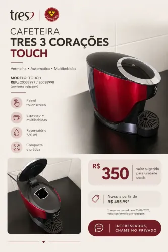 Cafeteira TRES Corações Touch