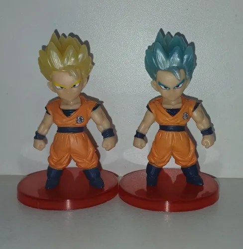 LOTE DUPLA BONECOS MINIATURAS DRAGON BALL Z GOHAN FORMAS SUPER SAIYAJIN BLUE AZUL