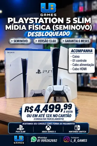 PS5 mídia física desbloqueado + 6 meses garantia ( LBGAMES )