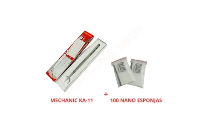 Pinça Reta Fina Mechanic KA 11não magnetica + 100 NANO ESPONJAS