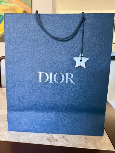Sacola original Dior azul tamanho médio 