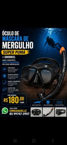 Máscara de mergulho com snokel