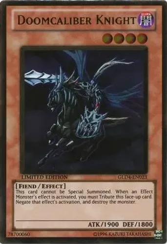 Yugioh!!! Doomcaliber Knight GLD4-EN023 Gold Ultra Rare