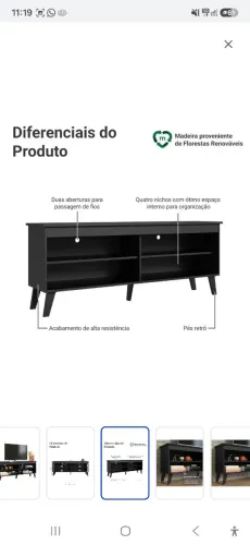Rack para tv até 65 polegadas