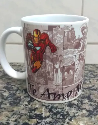 Caneca de cerâmica - Homem de Ferro - Te Amo Mil Milhões