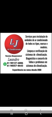 Limpeza higenizaçao e instalação de ar condicionado