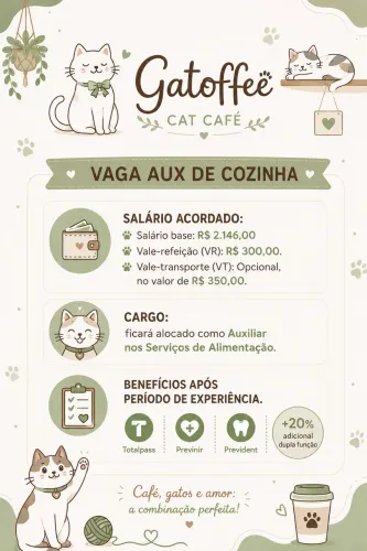 Vaga Aux de cozinha 
