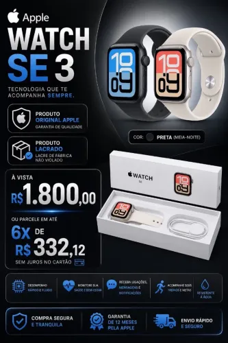 Apple Watch SE 3 Original - Novo e Lacrado
