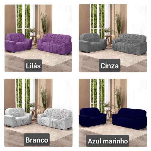 Conjunto capas para sofas 2 e 3 lugares liso