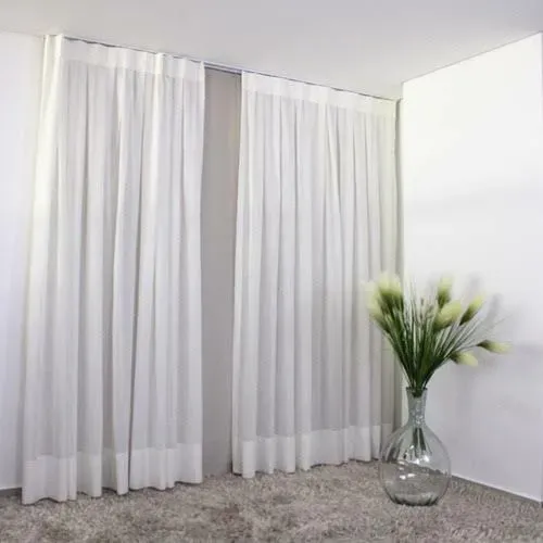 Cortinas sobre medidas de trilho é varão