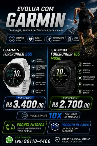Relógio Garmim 265 e 165 music, novo lacrado.