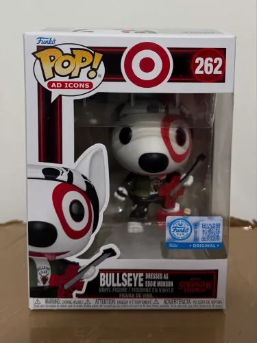 Funko pop bullseye mascote da target como Eddie Munson Stranger Things