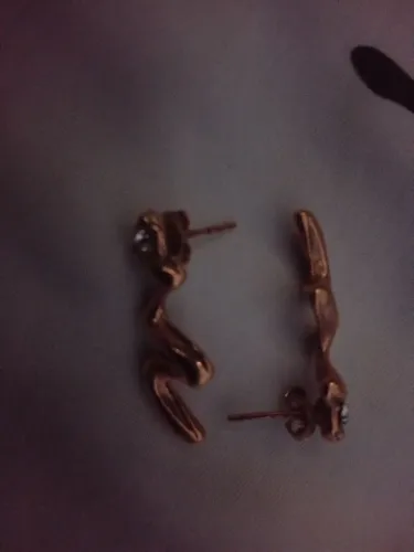 Brinco Rommanel Folheado a Ouro com Pedra - Design Moderno