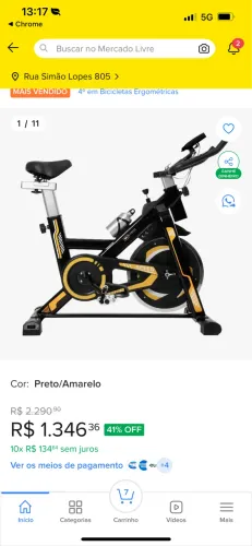 Bicicleta Spinning Com Roda De Inércia De 13kg Wct Fitness Cor Preto