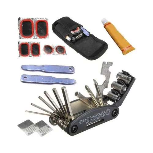 Estojo de Ferramentas JWS para Bikes com Chave Canivete e Kit Remendo com Espátulas 7981