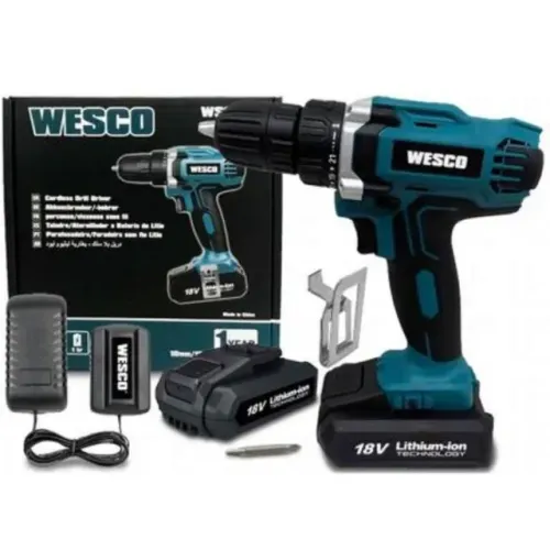 Parafusadeira Furadeira 10mm a Bateria 18V Li-Ion com Carregador Bivolt - Wesco-WS2972