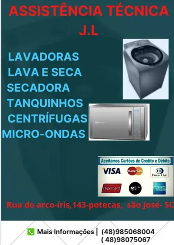 Conserto de maquinas de lava roupa e lava seca 