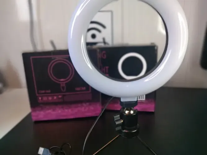 Ring light portátil 6 polegadas 3 cores