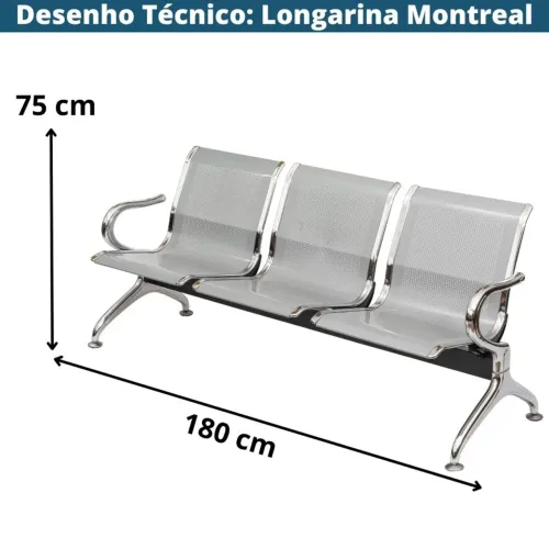 Longarina Aeroporto 3 Lugares 
