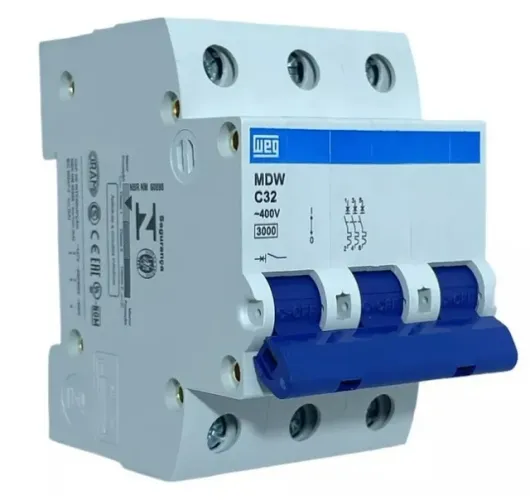 Disjuntor Tripolar DIN marca WEG de C32a