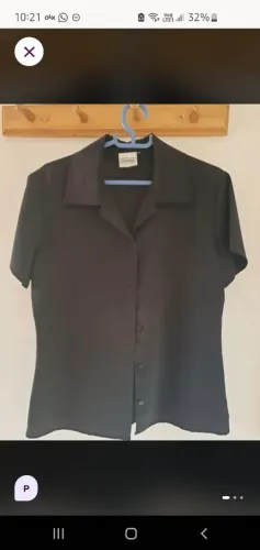 Camisa social preta manga curta