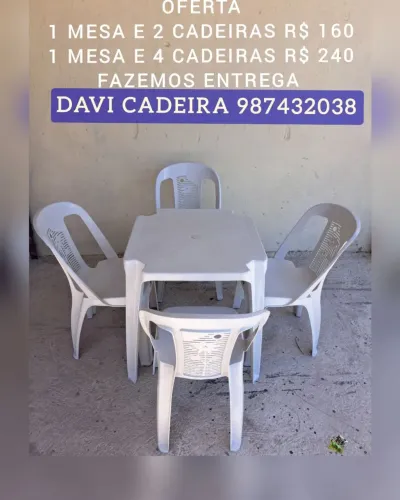 Mesas e Cadeiras Miller cm 6s xg km 6  de Plástico - Oferta LEVO HOJE HJ