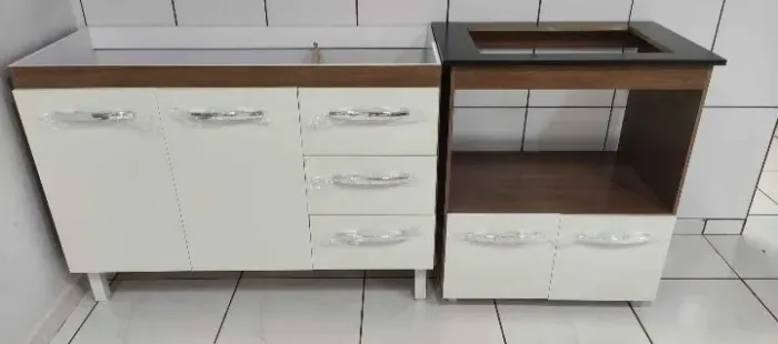 Kit Balcão para Cooktop + Balcão de Pia 