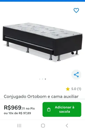 Conjugado Ortobom com cama auxiliar
