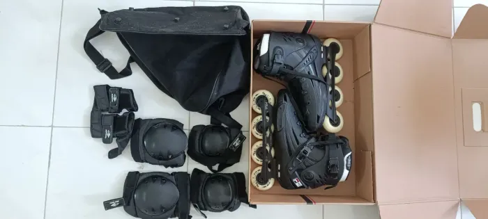 Patins FILA 45 com Equipamentos de Proteção