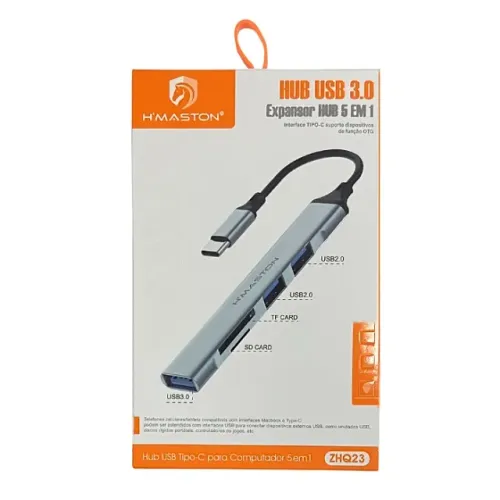Hub USB H'Maston 3.0 Tipo C para Computador 5 em 1